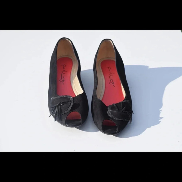 Pas Ole Rouge peep toe wedges - Picture 5 of 8